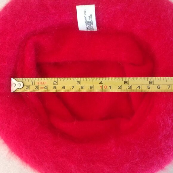 Vintage Parkhurst made in Canada 75% angora red tam hat cap lambswool wool blend - Picture 11 of 13